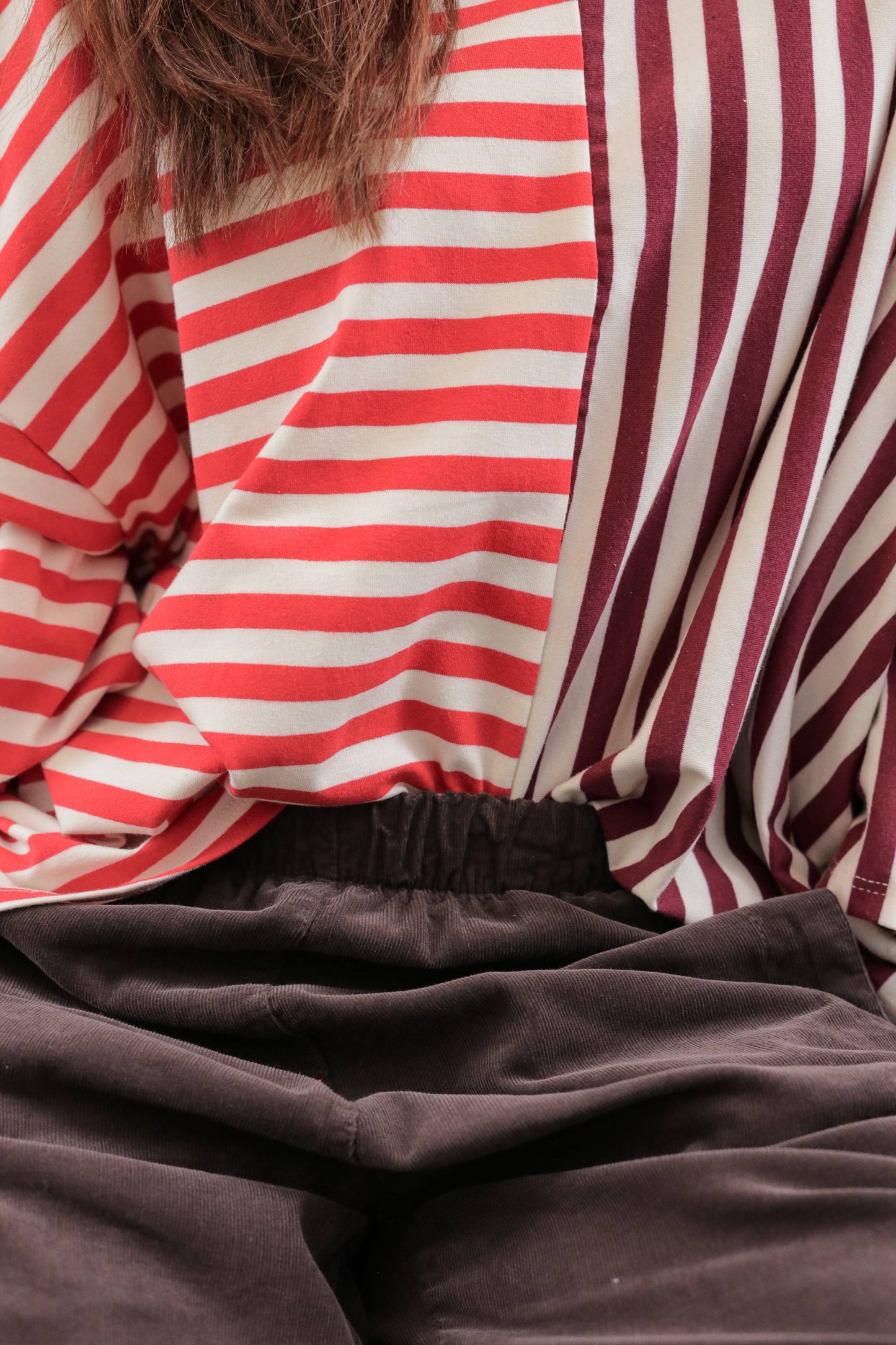 Stripes top pink coffee