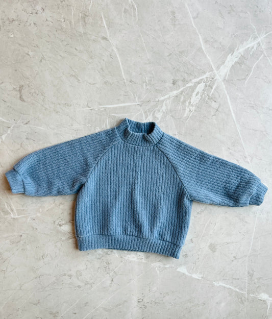 Knit turtleneck sweatshirt - Sky