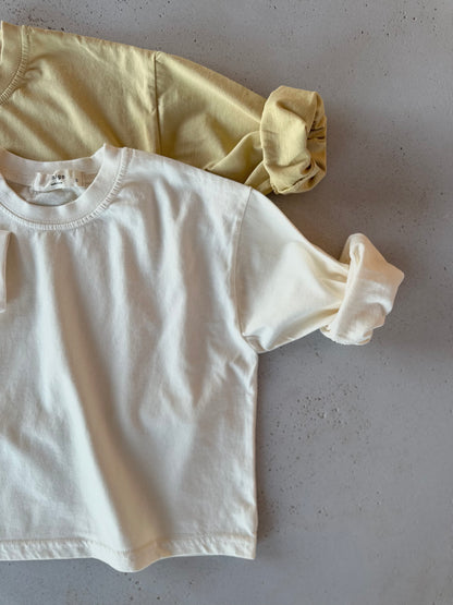 Amigo longsleeve boxy tee - butter