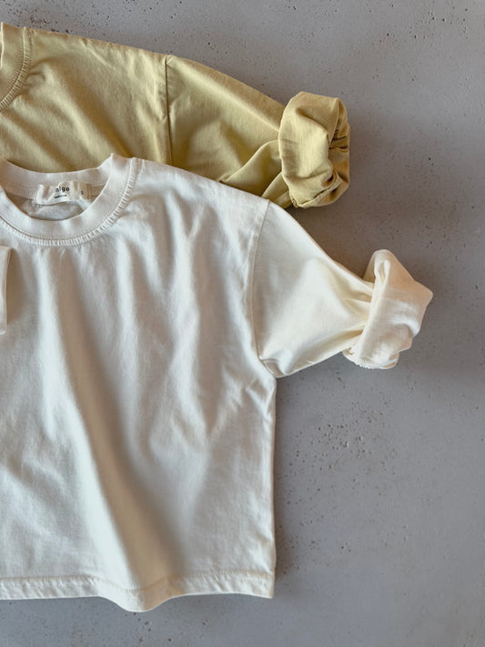 Amigo longsleeve boxy tee - cream