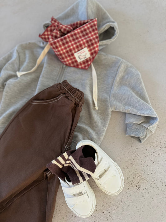 PRE-ORDER Nito stitch cotton pants - dark brown