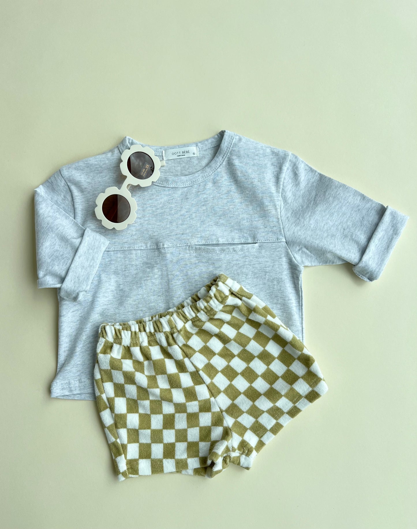 Lego check terry shorts - Olive
