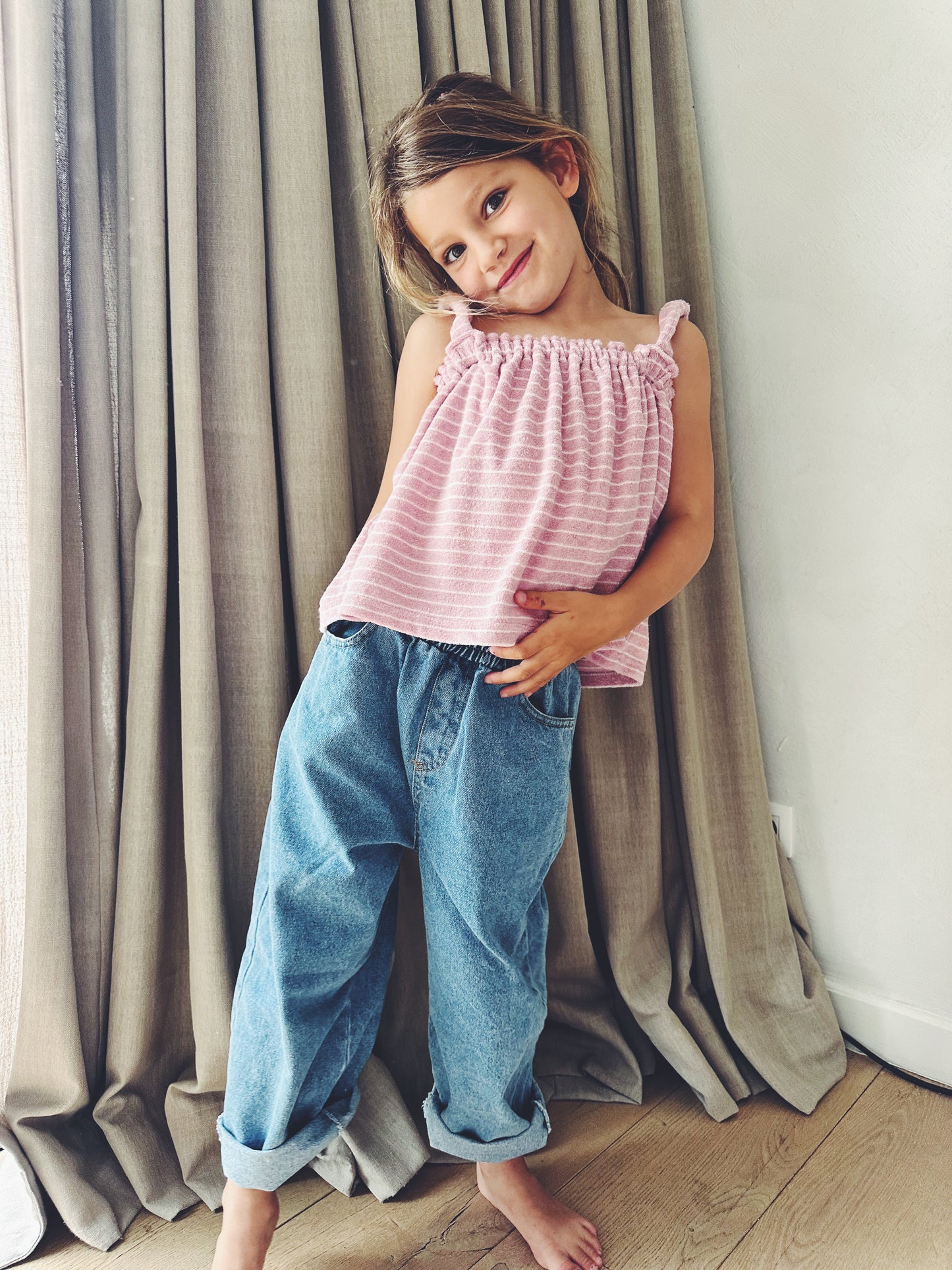 Lin soft terry top - pink