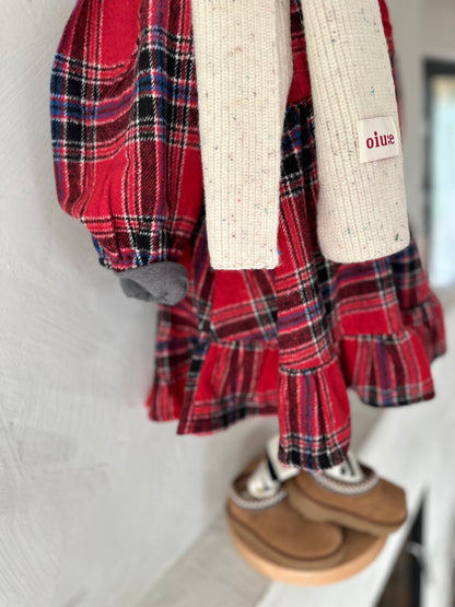 Clara flannel dress - red