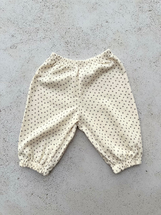 Bebe brushed floral pants - ivory with brown