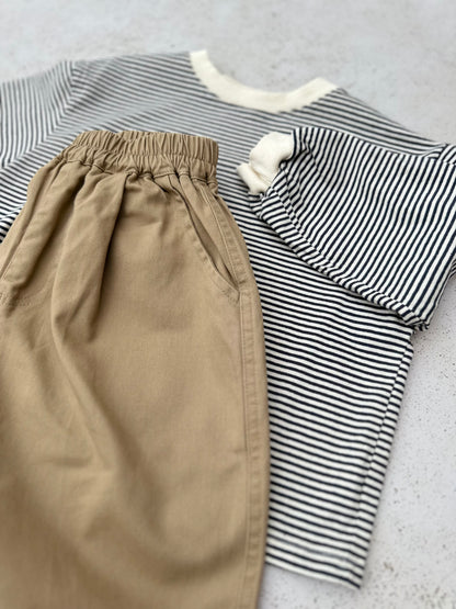 Melmel loose stripe sweatshirt - charcoal