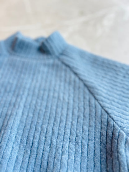 Knit turtleneck sweatshirt - Sky