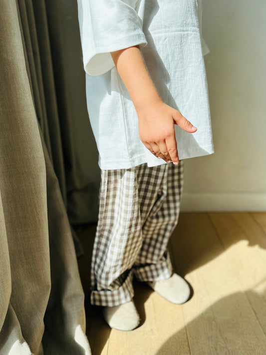 Otile check pants - brown