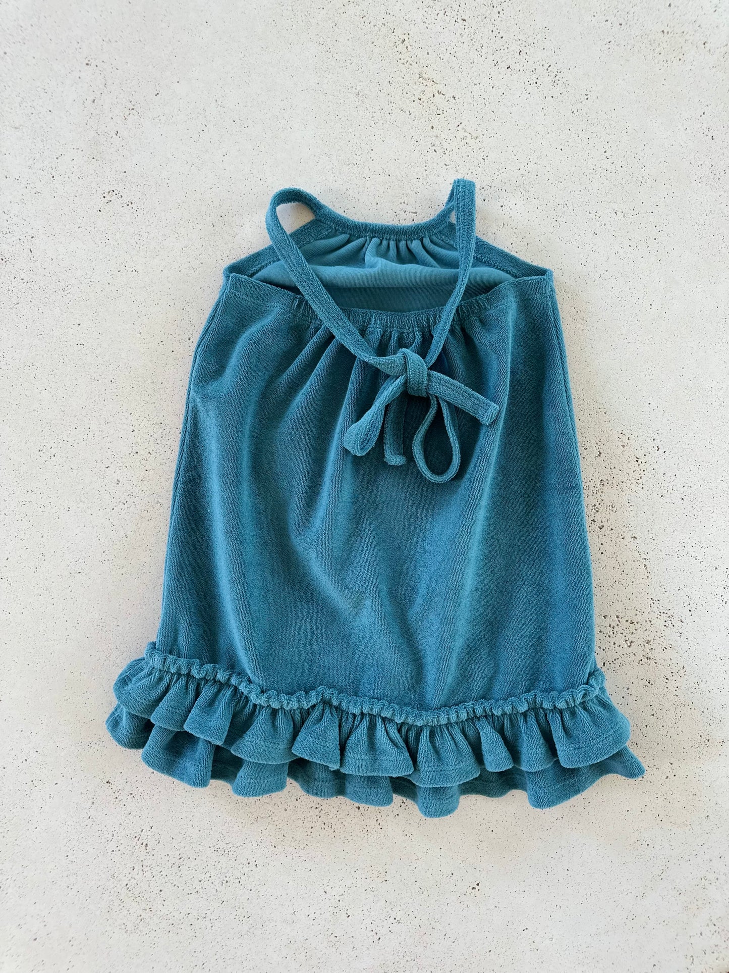 Kate halter frill dress - ocean blue