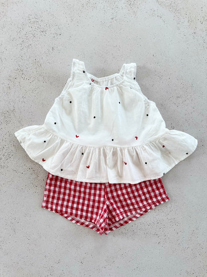 Heart dot blouse - ivory