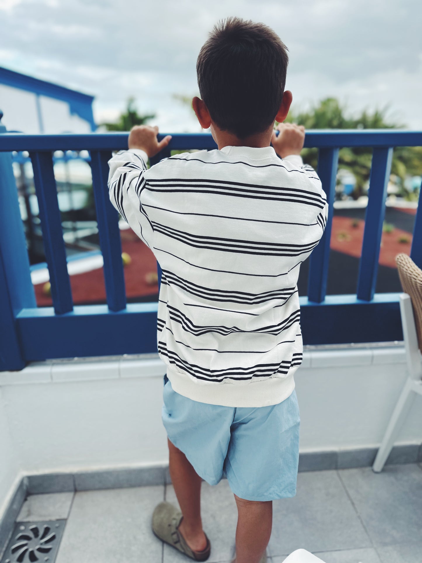 Tomas stripes sweater - ecru with navy