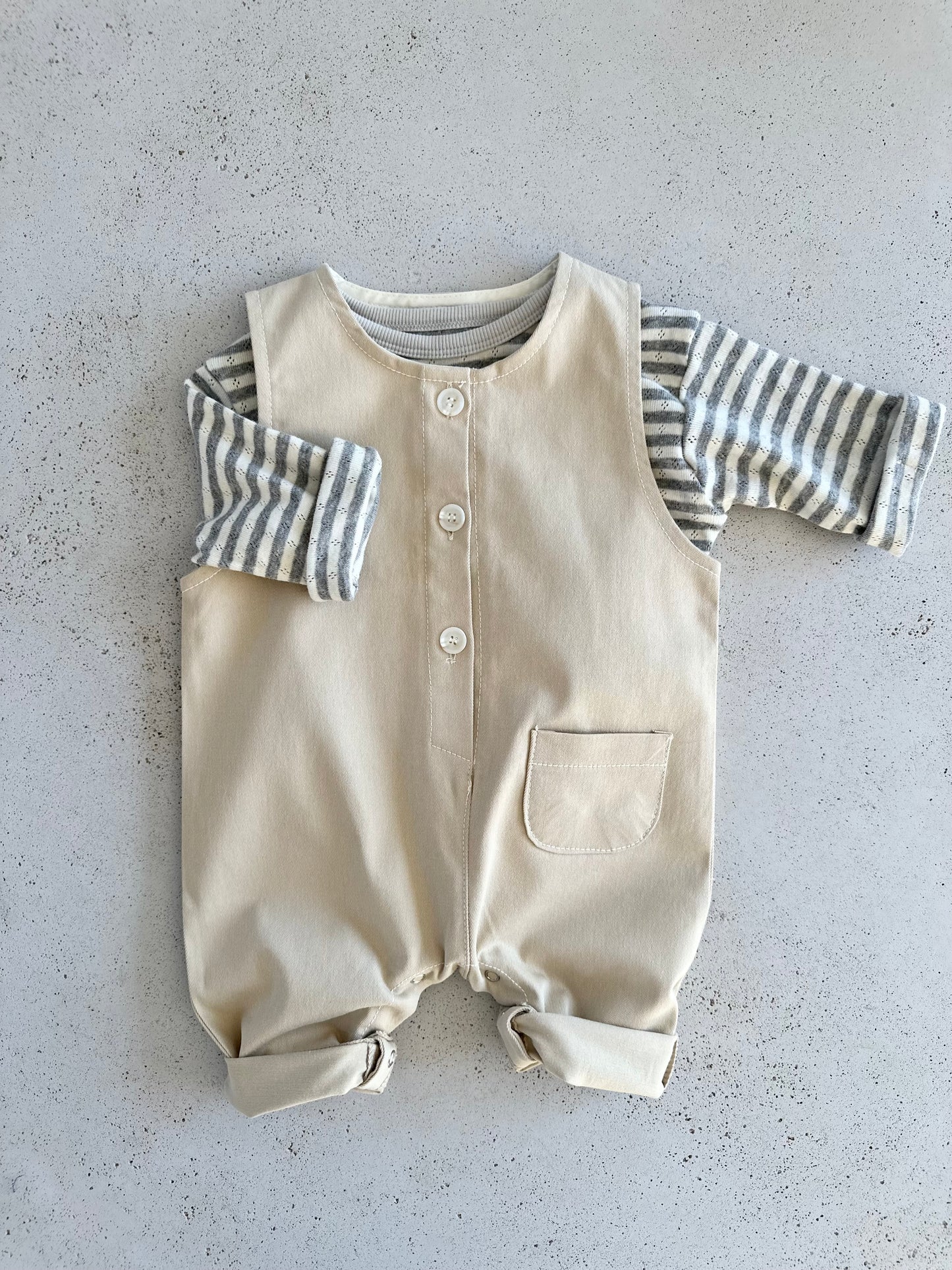 Bebe organic stretch overalls - beige