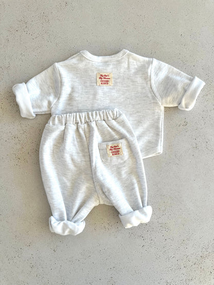 Bebe papa jogger pants - white melange