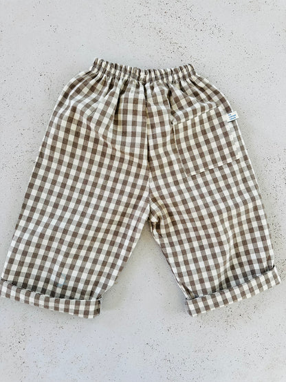 Otile check pants - brown