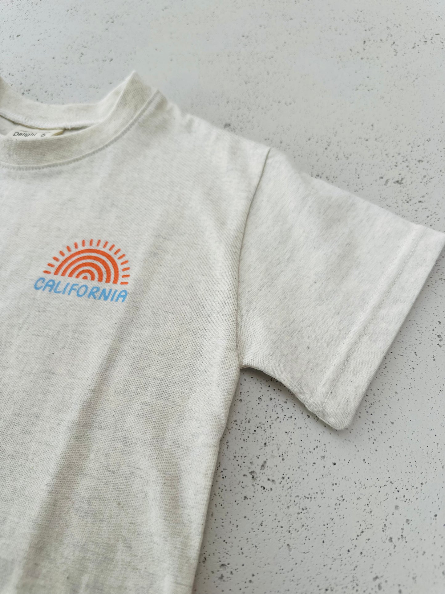 California boxy tee - Oatmeal melange