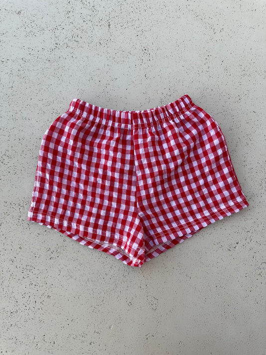 Lala check shorts - red