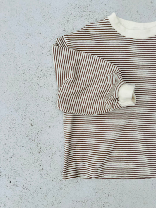 Melmel loose stripe sweatshirt - brown