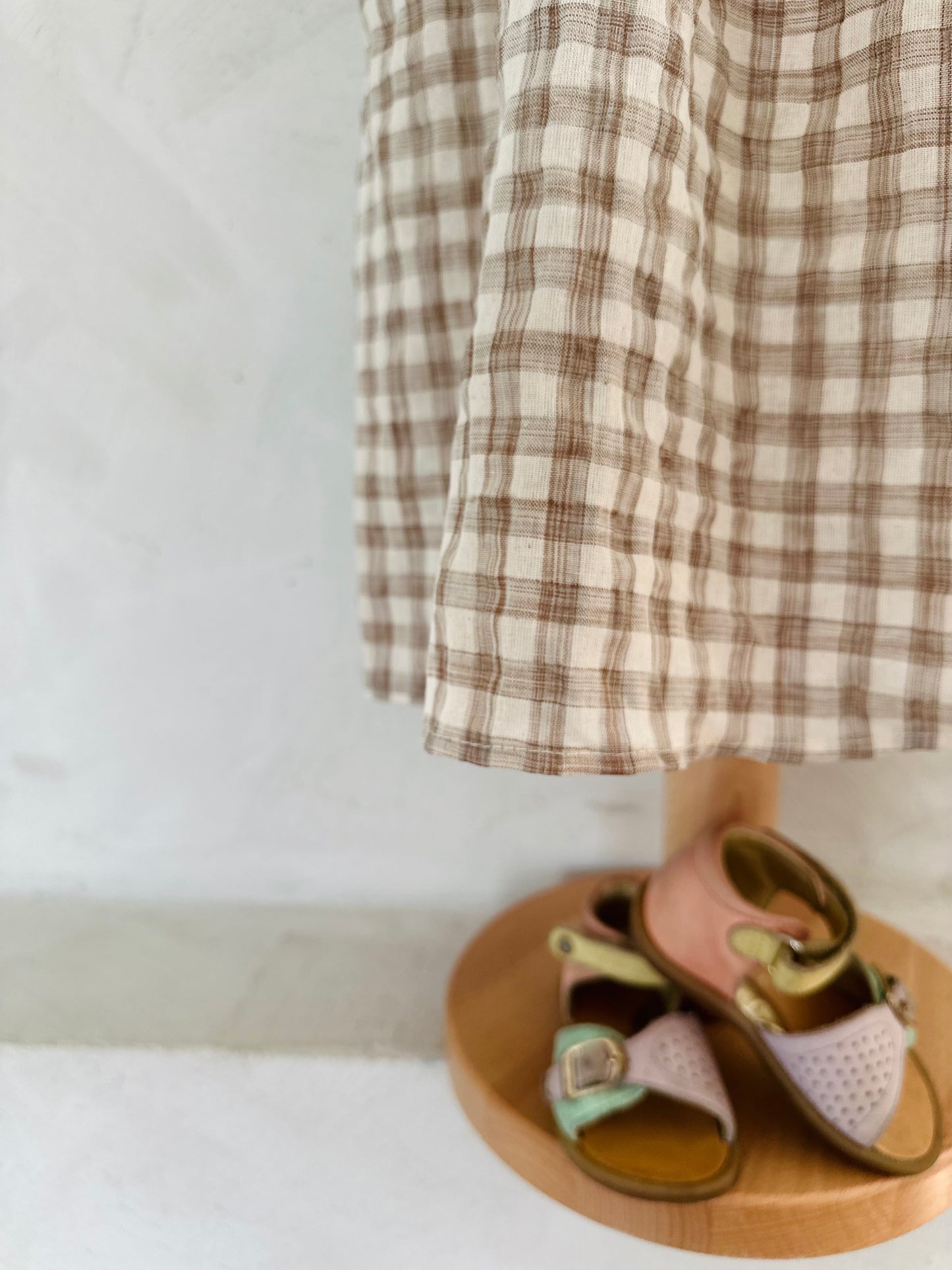Molly check dress - light brown