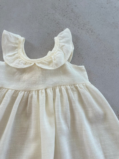 Marie v frill summer dress - ivory