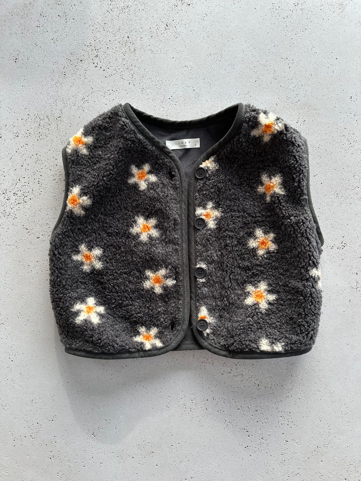 Midnight bloom vest - charcoal