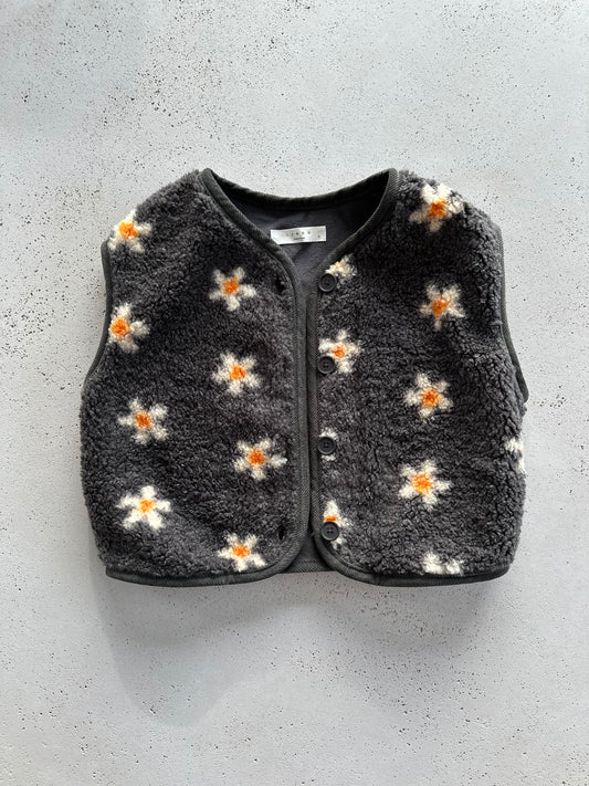 Midnight bloom vest - charcoal