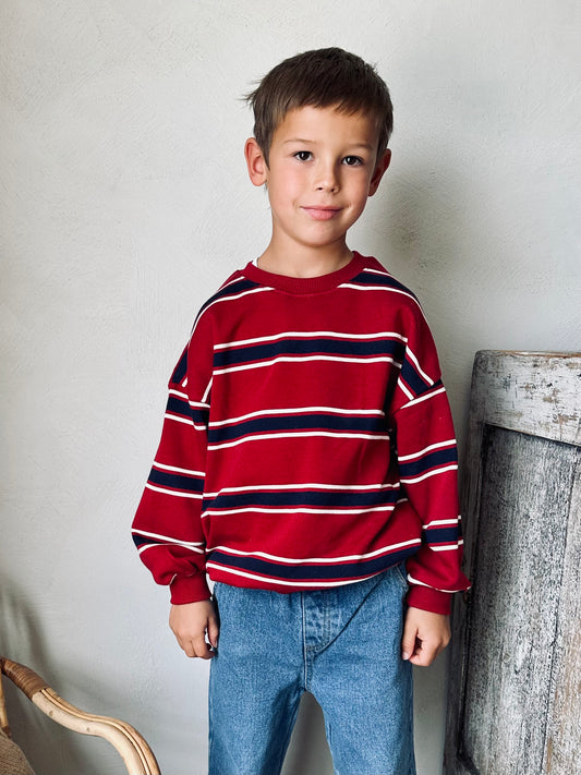 Dotti stripes sweater - wine red