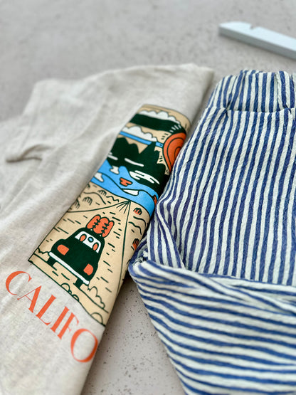 California boxy tee - Oatmeal melange