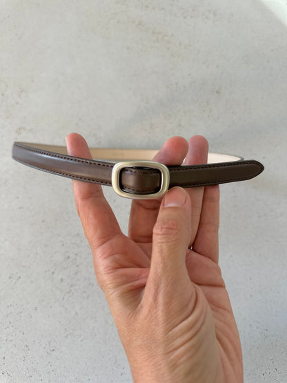 Acorn leather belt - brown