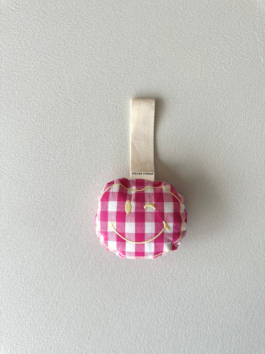 Pacifier cloth pomme - checked bubblegum