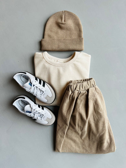 Rib pants - Beige