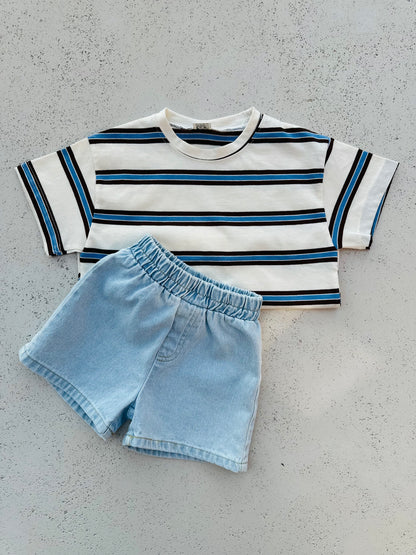 Brown sky stripe tee - Ivory
