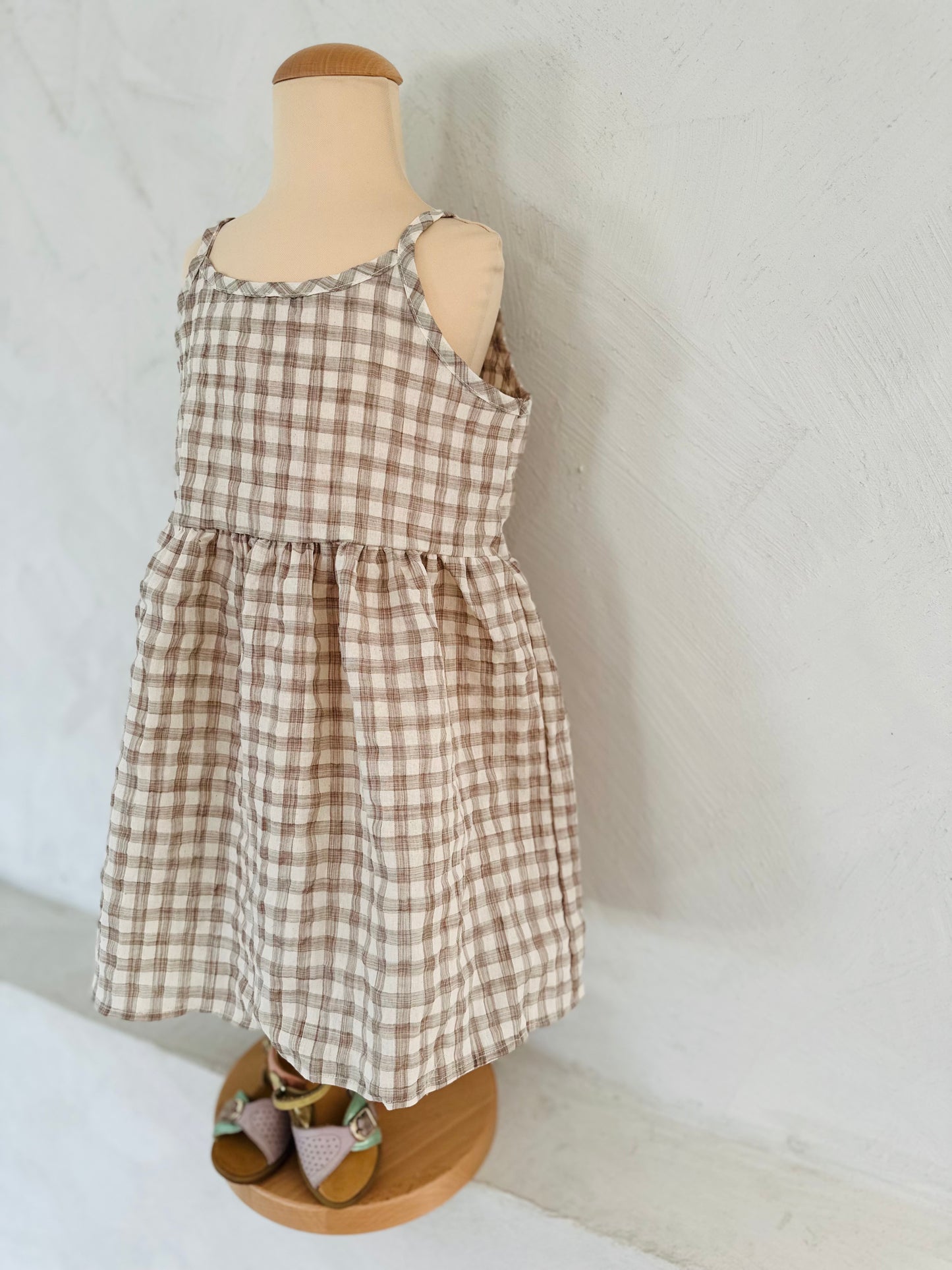 Molly check dress - light brown