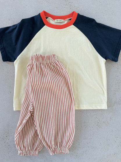 Vivi stripe pants - vintage red