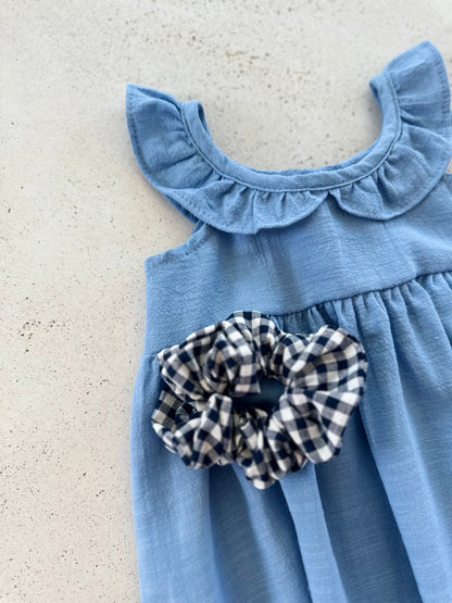 Marie v frill summer dress - soft blue