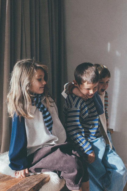 Raglan collar sweatshirt - navy-melange