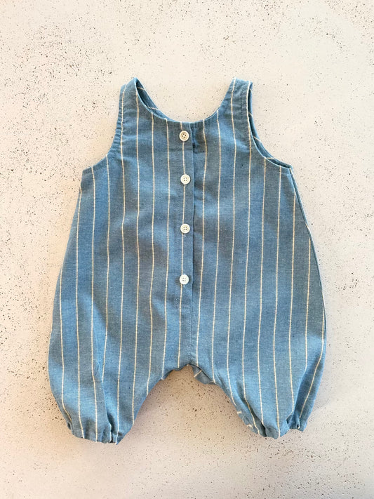 Bebe papillon button suit - denim blue