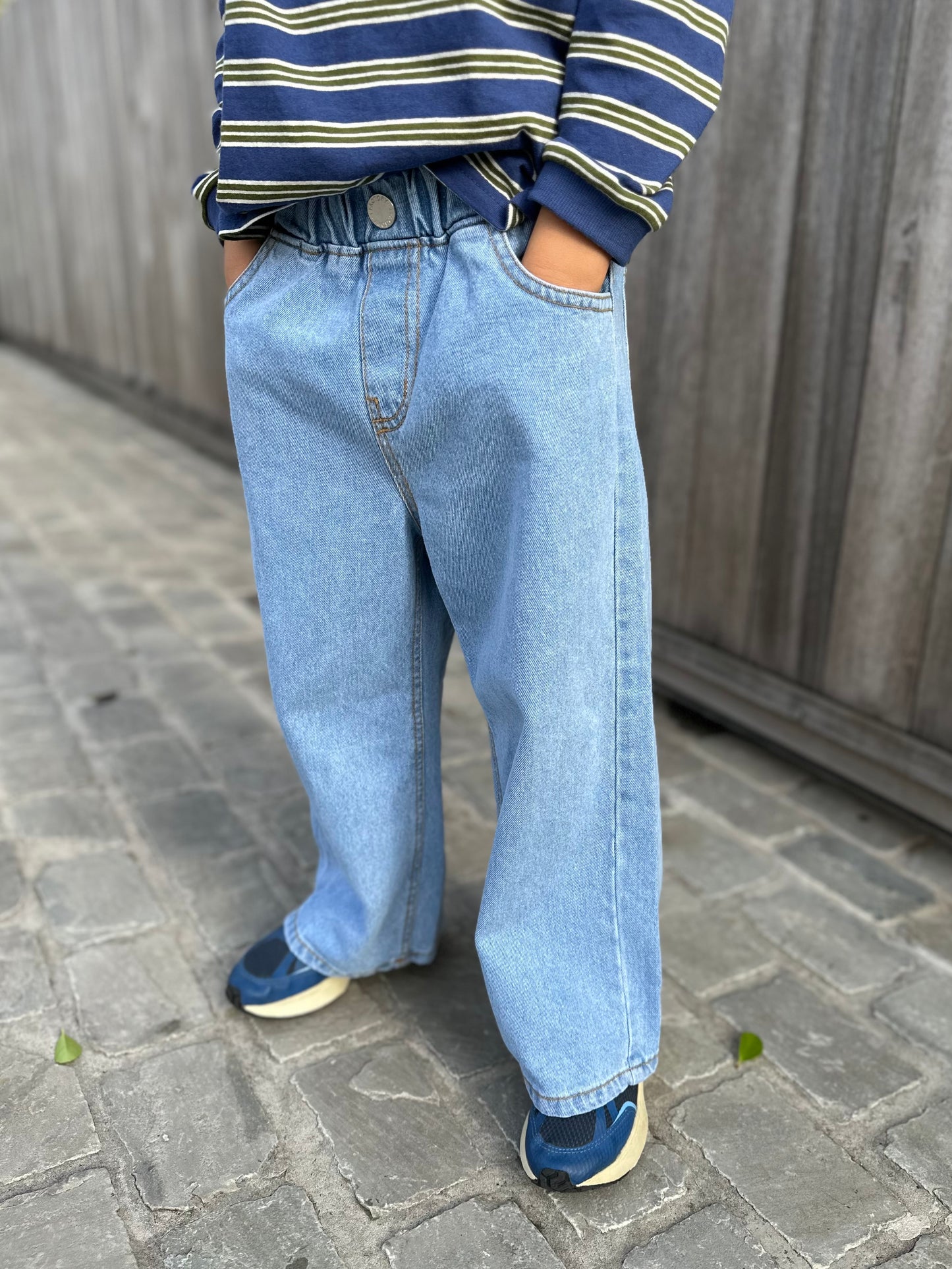 Jean long washed jeans - blue/lightblue