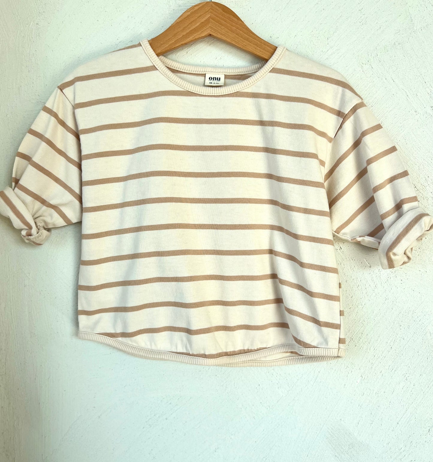 Rory patch tee stripes - beige