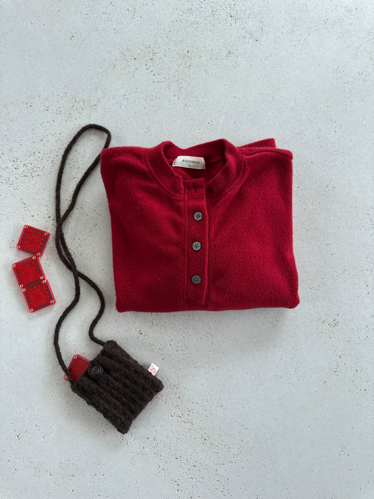 Mini knitted bag - brown