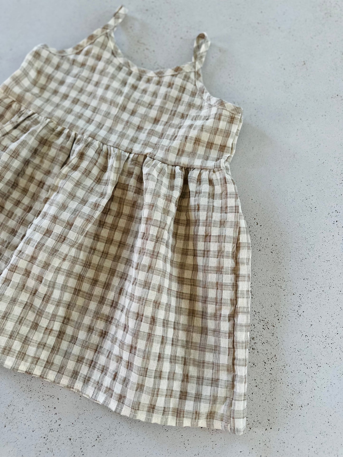 Molly check dress - light brown