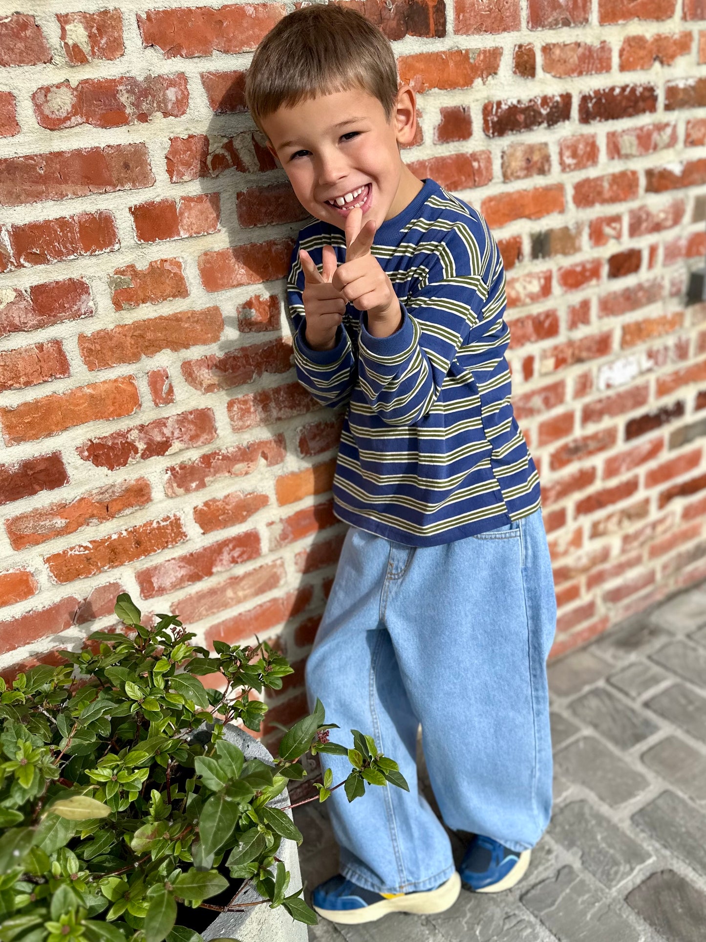 Jean long washed jeans - blue/lightblue