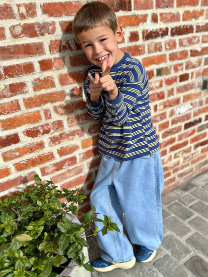 Jean long washed jeans - blue/lightblue