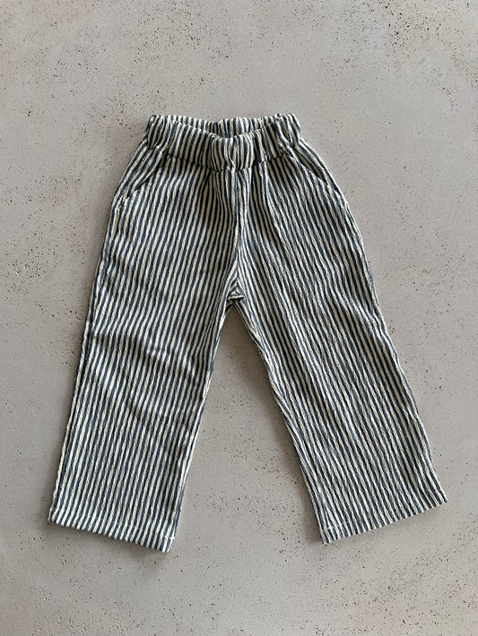 Breeze flowy stripe pants - blue