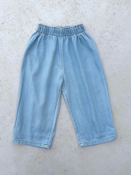 Lily soft slub jeans - Light blue
