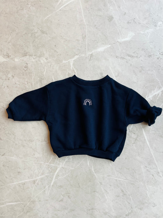 Fleeced sweater - navy