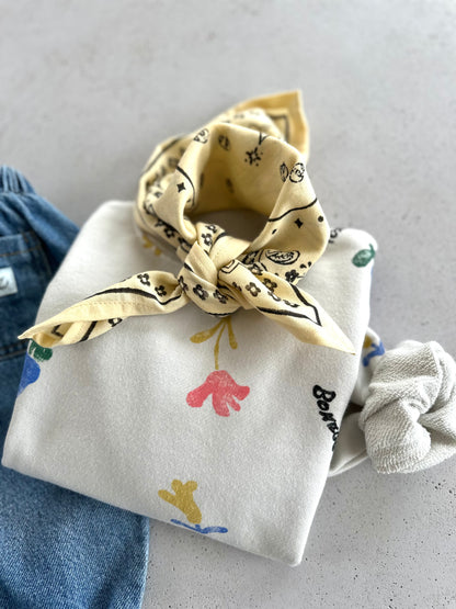 Oscar mini scarf - wine/butter