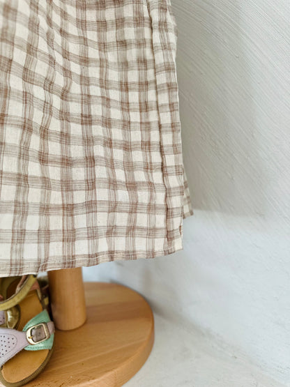 Molly check dress - light brown