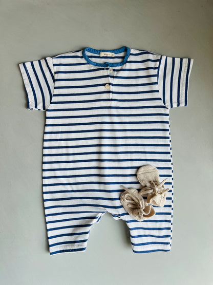 Bebe Stripe Overalls - Blue