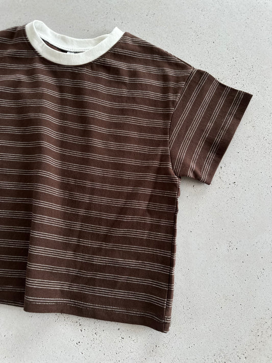 Miu striped tee - brown