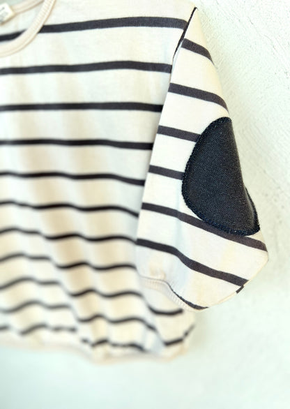 Rory patch tee stripes - charcoal